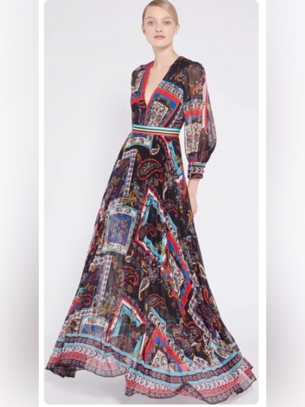 ALICE + OLIVIA Cheney Pleated Maxi Dress - Picture 5 of 15